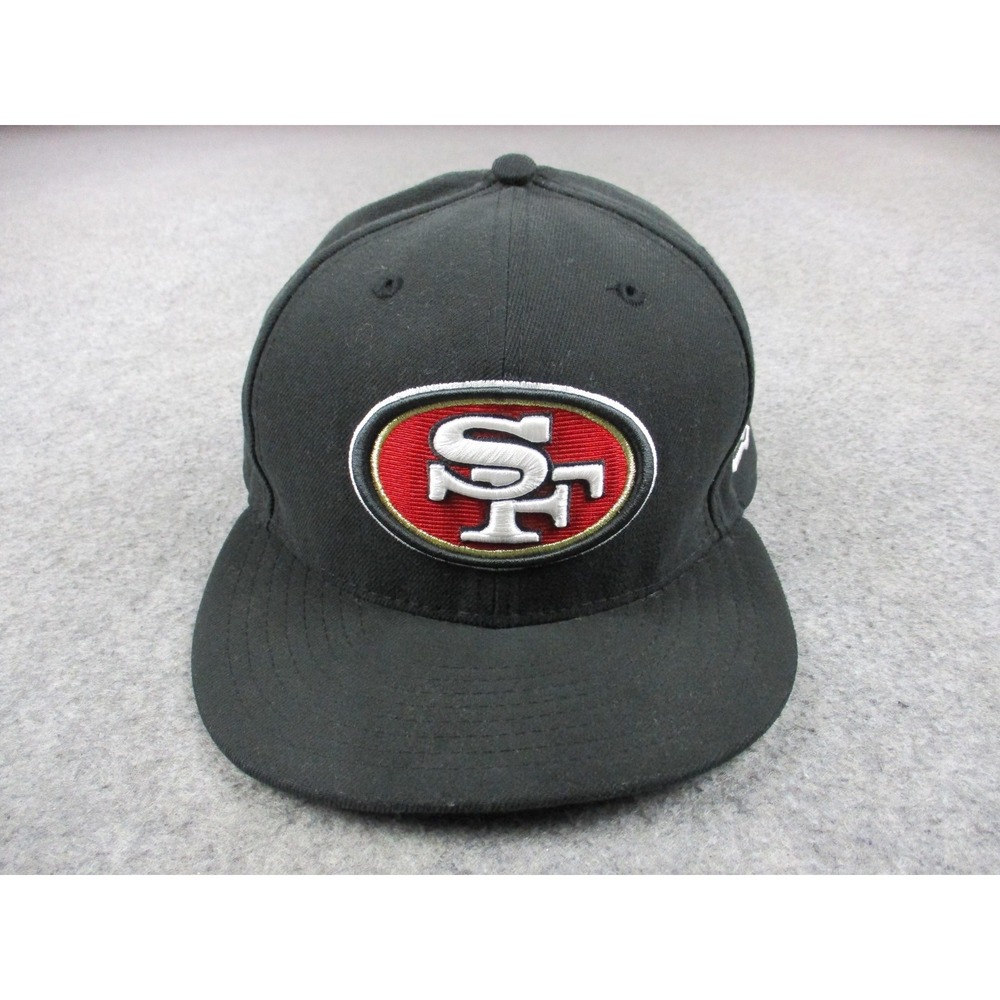 San Francisco 49ers Hat Cap Fitted Mens 7 1/4 Black Red New Era NFL Football
